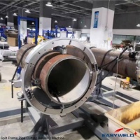 split frame pipe cutting beveling machine